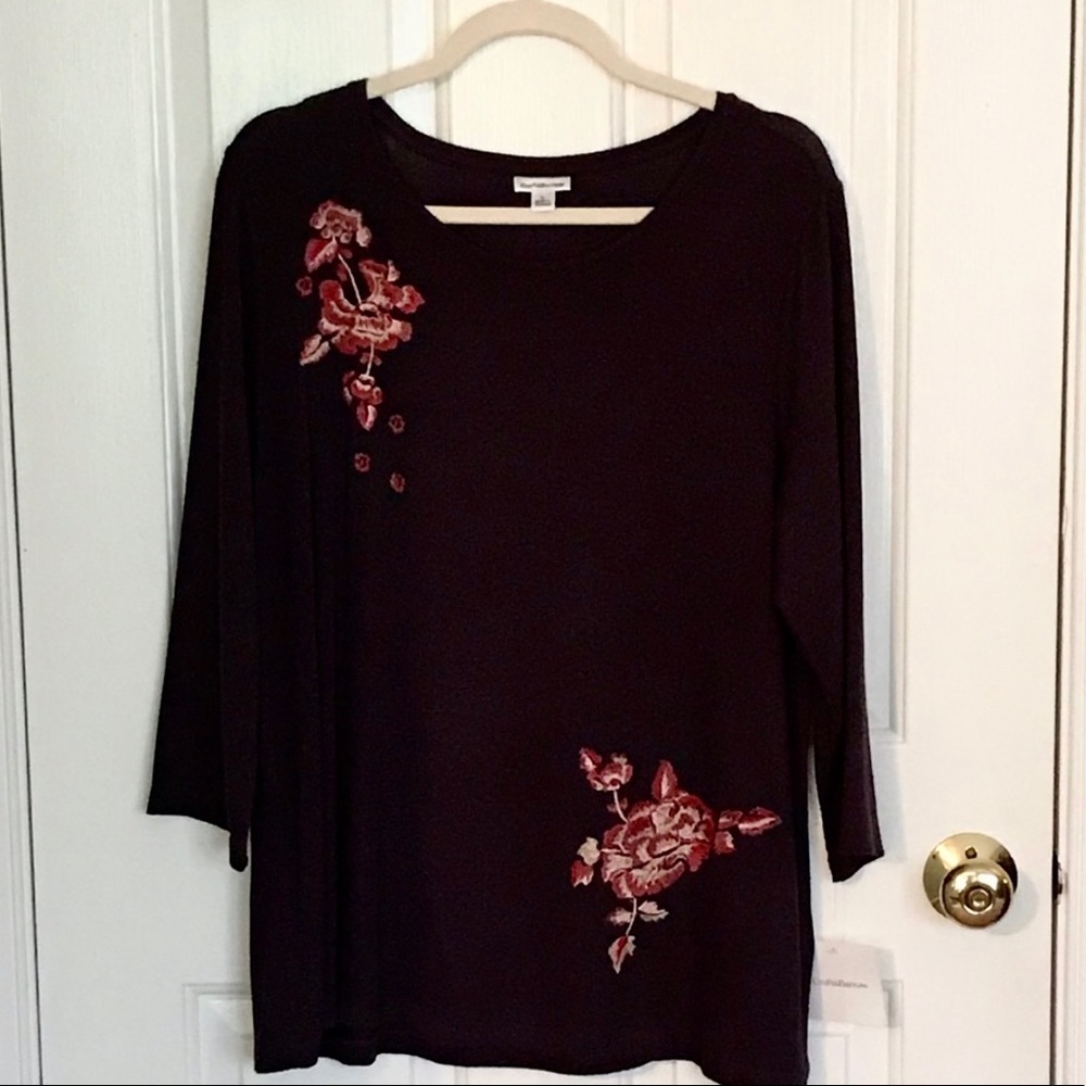 🌟HP🌟NWT Croft & Barrow Plum Floral Sweater L